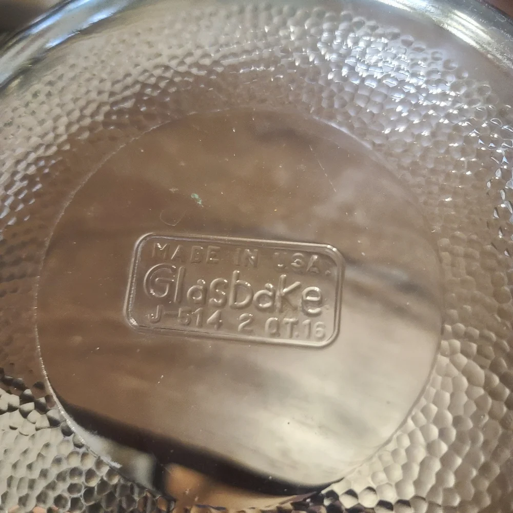 Vintage Glasbake Glass Casserole Ovenware Round Dish 7